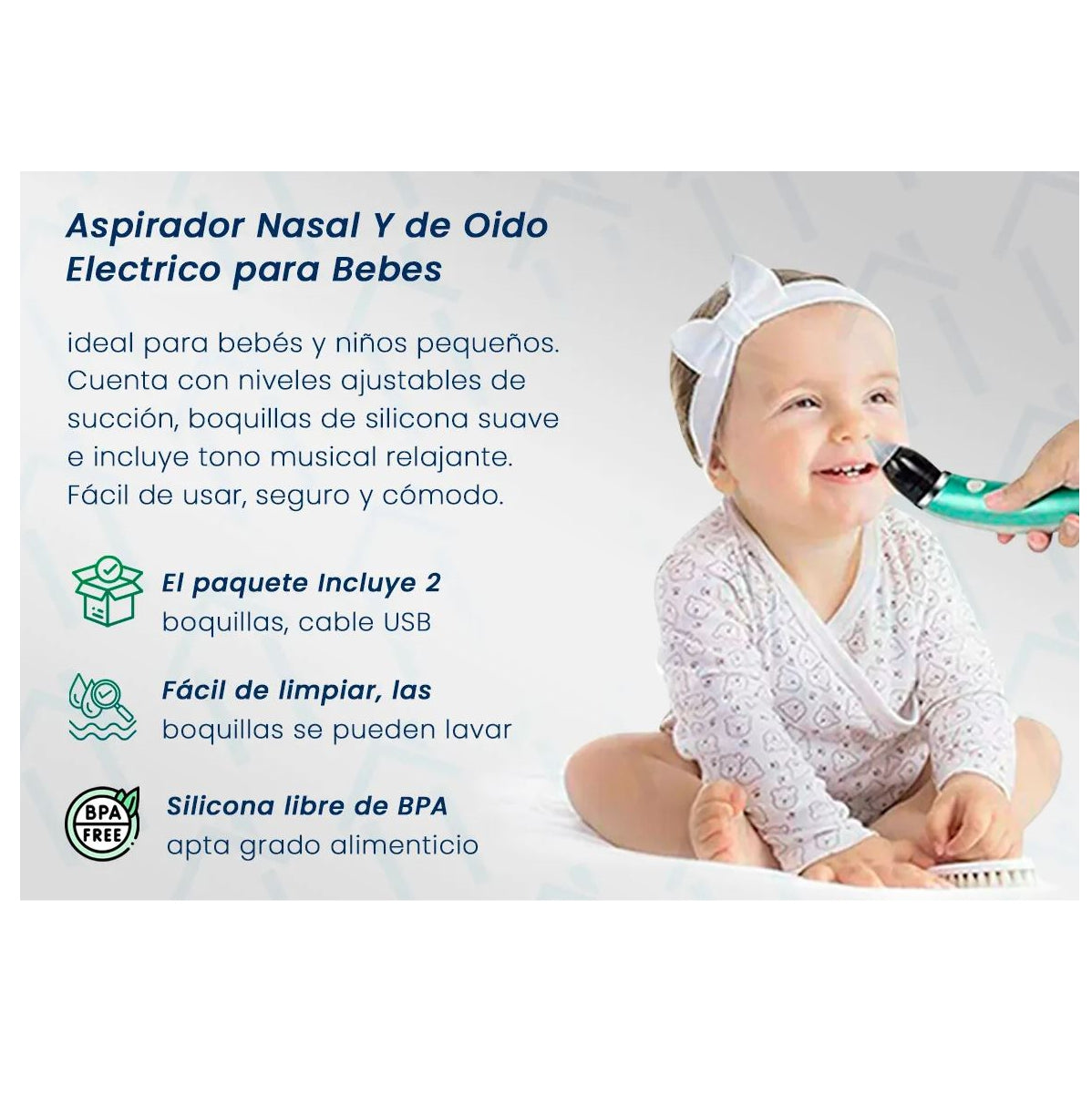 👉 Aspirador Nasal Eléctrico para Bebés – Limpieza Suave y Segura